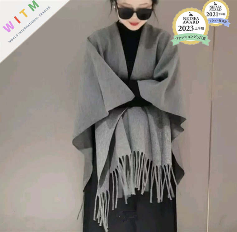 2025秋冬新作 マント マフラー 160*110cm ストール ショール 着回しが利く 防寒対策 レディース 無地