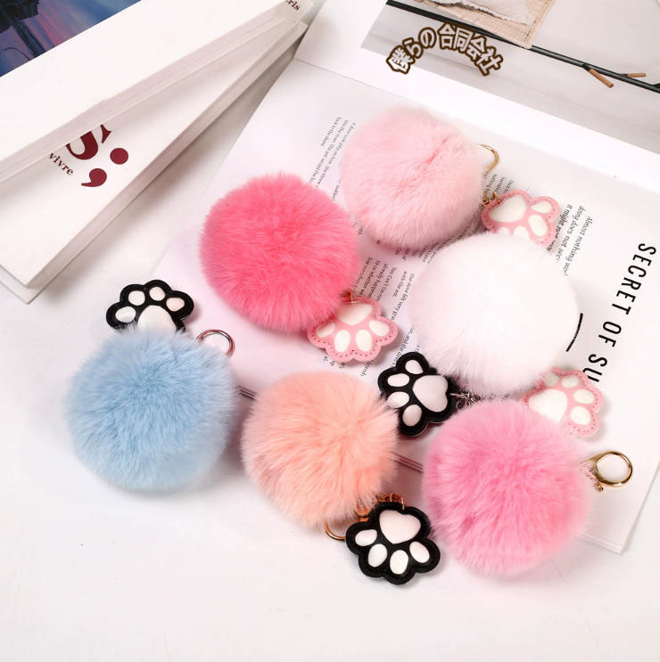 キーホルダー 猫の爪 ふわふわ レディ-ス小物 バッグチャーム バッグチェーン ファッション 7色展開