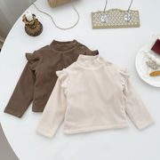ins 秋新作　ベビー服　裏起毛　長袖Tシャツ　カジュアル　リブ　トップス　インナーシャツ　秋冬