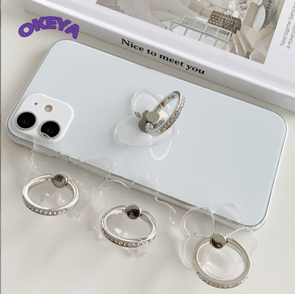 キーリングハンガー スマホチェーン DIYパーツ 貼り付け スマホケース アクセサリー部品 11色展開