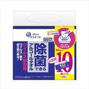 エリエール　除菌できるアルコールタオル　ウイルス除去用　ボックスつめかえ用　４０枚×１０Ｐ