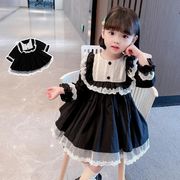【新作】秋 レトロ宮廷風ドレス レースワンピ 女の子 キッズ おしゃれ 発表会