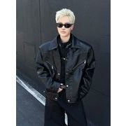 メンズ PUレザージャケット ショート丈ライダース アメリカンヴィンテージ