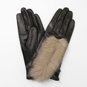 【WOMEN】Rabbit Fur Leather Gloves