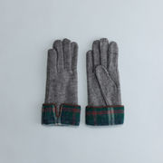 【WOMEN】タータンチェックカフスジャージグローブ / タッチパネル対応