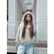 2025年冬 ショート丈 保温厚手 ペア用 毛皮付き襟 コットンコート ゆったり