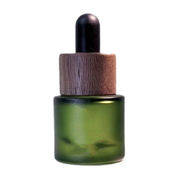 精油ボトル 5ml ガラス製 グリーンフロスト加工 平肩型 遮光 ドロッパー付き 小分け容器