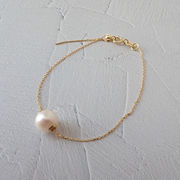 淡水パール スルー ブレスレット SV925 ゴールド シルバー パール 8mm 8.5mm ホワイト