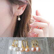 淡水パール フックピアス 一粒パール 6mm-8mm 1ペア フックピアス 卒業式 入学式 結婚式 フォーマル