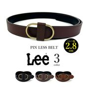 全3色　Lee リー PUレザー ピンレスバックルベルト 幅2.8cm 合成皮革 リングベルト（0120610）