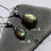 ラブラドライト ペンダントトップ 天然石 オーバル パワーストーン ステンレス 金属アレルギー対応