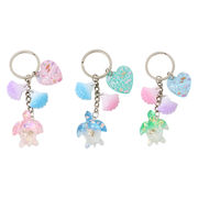 ＜雑貨・キーホルダー＞アクアシェルチャームキーホルダー(ウミガメ) 沖縄 3色アソート　No.603-397
