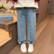 2025秋新作 韓国子供服 ボトムス　ジーンズ　デニムズボン　ズボン　パンツ 90-140cm