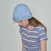 フリルニット帽　ワッチキャップ　ウールハット　ビーニー　韓国ファッション