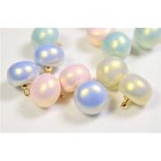 シェルの輝きマットカラー　そろばんビーズ　パールチャーム　マルカンキャップ付きパステルカラービーズ
