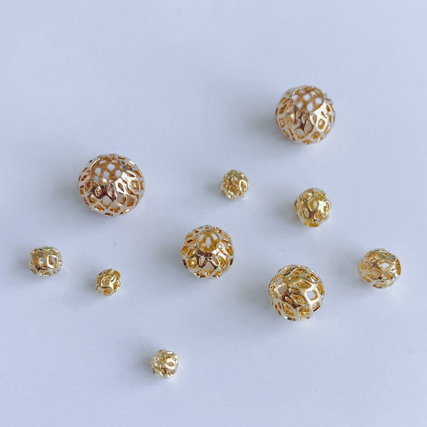 透かし ボールビーズ 4mm 5mm 10mm すかし メタルビーズ アクセサリーパーツ ロンデル スペーサー