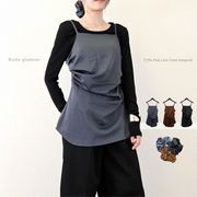 【2025新作】マットサテン　サイドタック　キャミ＆シュシュ　セット(32969)