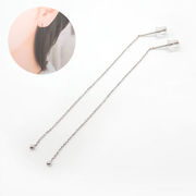 K18 チェーンピアス【14. アズキチェーン 75ｍm / 約0.8mm幅 】  ピアス チェーン ホワイト 0.28g/片