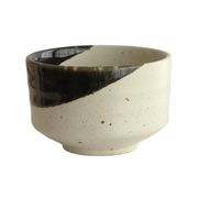 和心　織部塗分け　抹茶碗