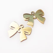 ステンレス 【SUS304】 ゴールド リボン チャーム かわいい ハンドメイド パーツ 金属アレルギー対応