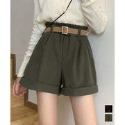 【日本倉庫即納】 ベルト付き ショートパンツ コーデュロイ