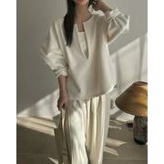 2025年INS 秋冬新作  気質   おしゃれ  個性的  韓国風 　トップス　トレーナー+キャミソール