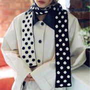 マフラー　レディース　韓国ファッション　秋冬　ドット柄