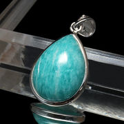 ペンダントトップ　アマゾナイト＜ペルー産＞　ドロップ型　13mm×約18mm　Silver925　シルバー