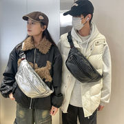 レディース ウエストポーチ チェストバッグ 光沢デザイン 大容量 ショルダー