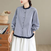 【2025秋新作】ストライプデザインシャツトップスおしゃれカジュアル