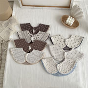 新作　ベビースタイ　柔らか　リバーシブル　6層構造　水玉　花柄　よだれかけ　新生児　ビブ　選べる18色