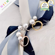 2WAY パール スカーフバックル スカーフリング 指輪 スカーフブローチ シンプル レディース オシャレ