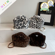 2025新作 ファーバッグ ヒョウ柄 ハンドバッグ 手提げバッグ ふわふわ レディース 上品