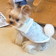 ペット服、秋冬用韓国風ニットカラーポケット付きダウンベスト、猫服、犬服、ペット用品