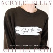 【2025新作】12GG　Aバルキー　グリッターペイントプリント　ニットプルオーバー(32978)