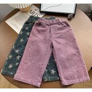 2025新作　キッズ服　ジーンズ　ロンくパンツ　ズボン★90－130CM　3色