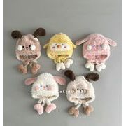 新作　キッズ　保温ニット耳保護帽モケット帽子　耳保護帽　防寒　5色