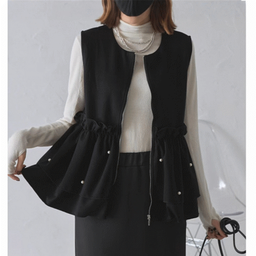 秋冬新作 ベスト レディース アウター 前開き ジャケット ジレ トップス ノースリーブ お洒落 上品