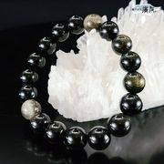 (天然石 パワーストーン)AA級オブシディアンブレスレット10mm