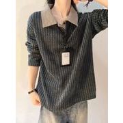 2025秋冬メンズ服 シンプル おしゃれ ポロシャツ 韓国風 トップス 長袖Ｔシャツ 3色展開[M~3XL]