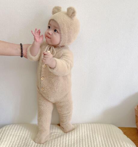 2025年新しいアイテム　子供用服装　ロンパース　帽子付き　66-100CM