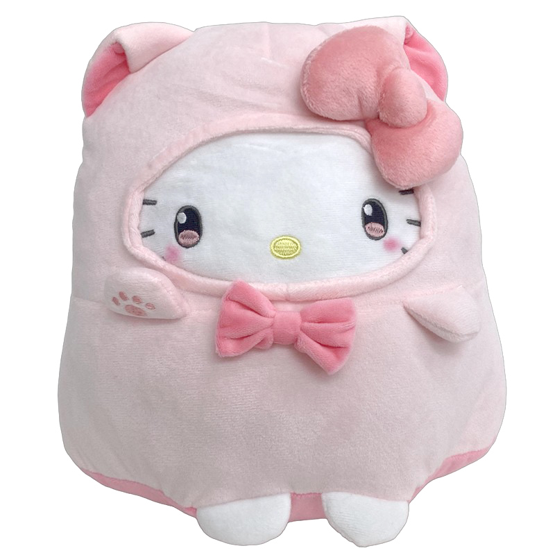 サンリオ ダイカット クッション ねこねこおばけ ハローキティ ピンク【小ロット販売】