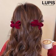 ヘアアクセサリー ヘアクリップ リボン ベロア 上品 エレガント 華やか ガーリー バレエコア