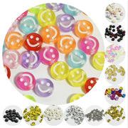 プラスチックビーズ　アクセサリーパーツ　約500ｇ入り(4000個前後)　スマイル　 海外倉庫発送