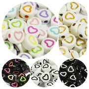 プラスチックビーズ　アクセサリーパーツ約500ｇ入り(約4000個前後)　ハート 海外倉庫発送