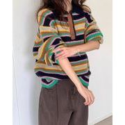 2025年INS 秋冬新作    気質   おしゃれ  ストライプ柄　ニットセーター