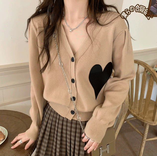 ins超人気　レディース　ニット生地　Vネック　シングルブレスト　セーター/カットソ　可愛い　3色展開