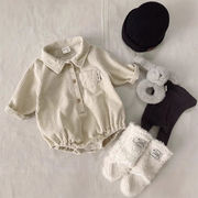 2025秋冬※BAIS☆コーデュロイ ロンパース 三点セット ベビー 男女兼用