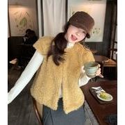 秋冬トップス バスト アウター ボア ノースリーブ 上着