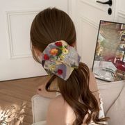 油絵風アートプリント フラワーシュシュ 大人可愛い   3色